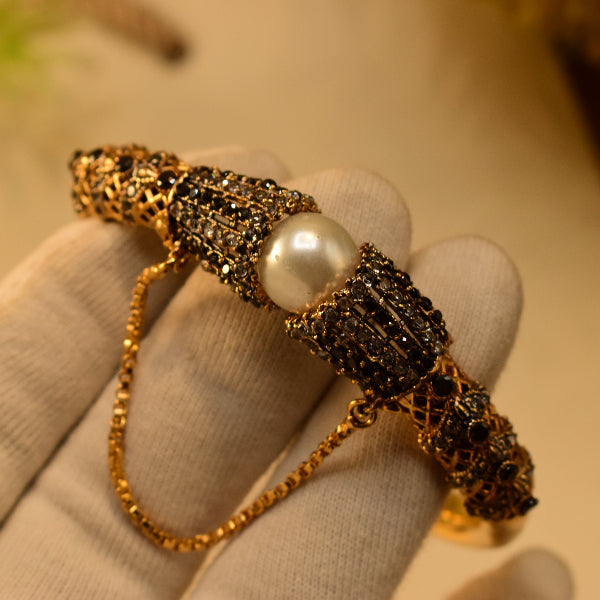 Luminous Design Gold Plated Crystal Stones Bangle for Girls/Women