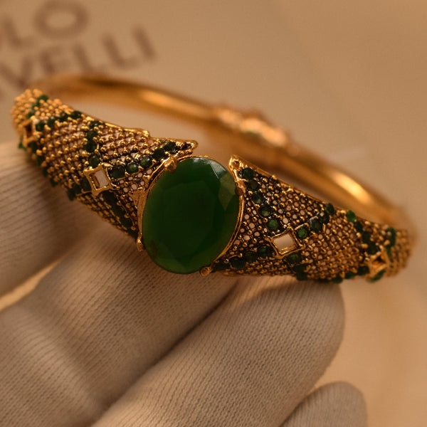 Elegant Design Gold Plated Crystal Stones Bangle for Girls/Women