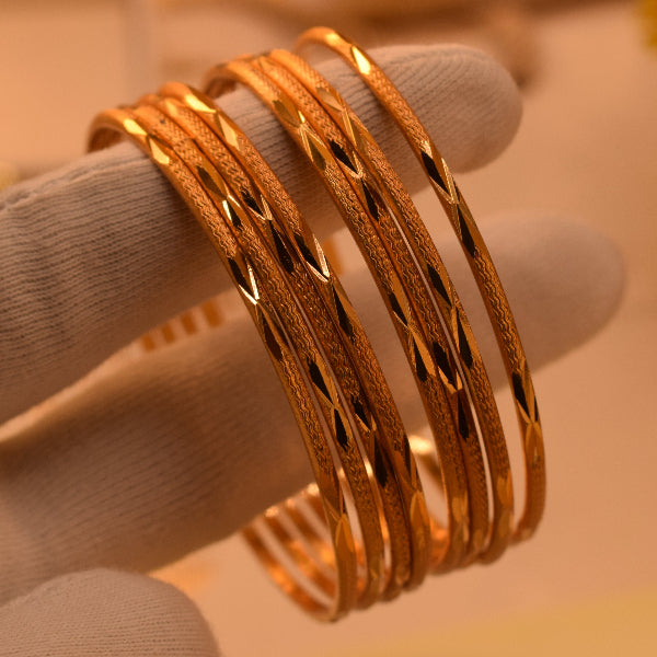 Dazzling Unique Design Gold Plated 8pc Bangle Set for Girls/Women