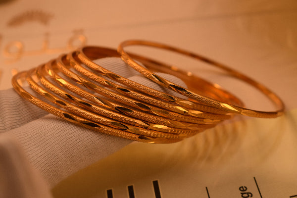 Dazzling Unique Design Gold Plated 8pc Bangle Set for Girls/Women