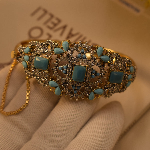 Beautiful Unique Design Gold Plated Crystal Stones Bangle for Girls/Women