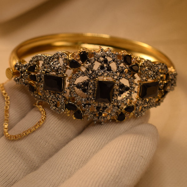 Beautiful Unique Design Gold Plated Crystal Stones Bangle for Girls/Women