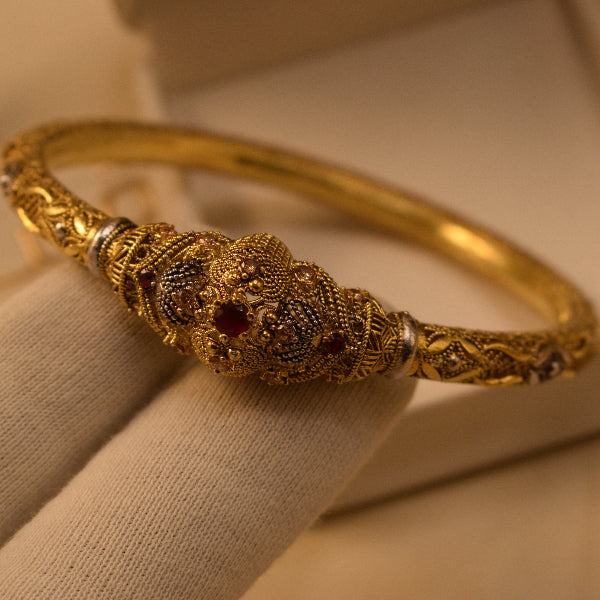 Grogeous Unique Design RP 24K Gold Coated 16.5 Gram Bangle for Girls/Women