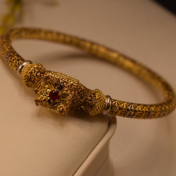 Fancy Unique Design RP 24K Gold Coated 15.5 Gram Bangle for Girls/Women