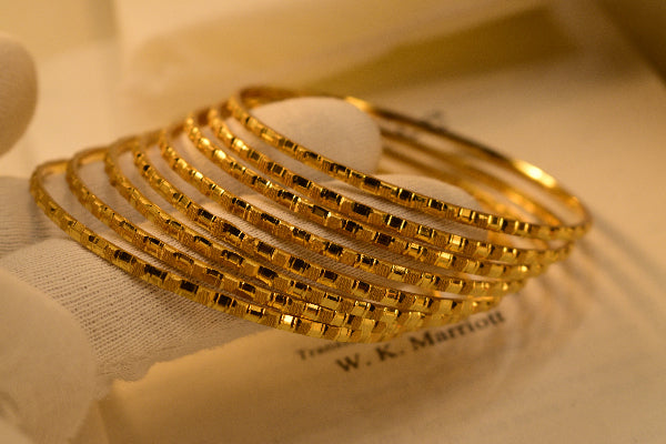 Dazzling Unique Design Gold Plated 8pc Bangle Set for Girls/Women