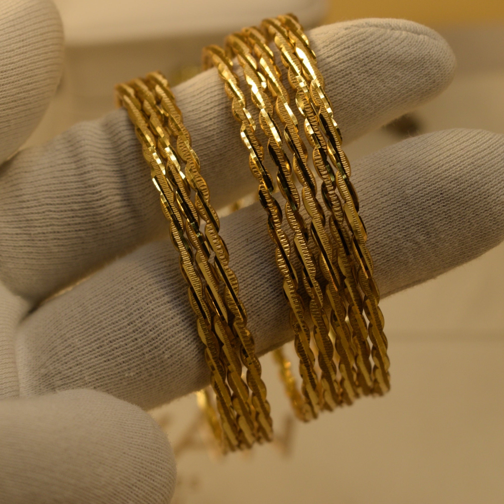 Luxury Unique Design Gold Plated 8pc Bangle Set for Girls/Women