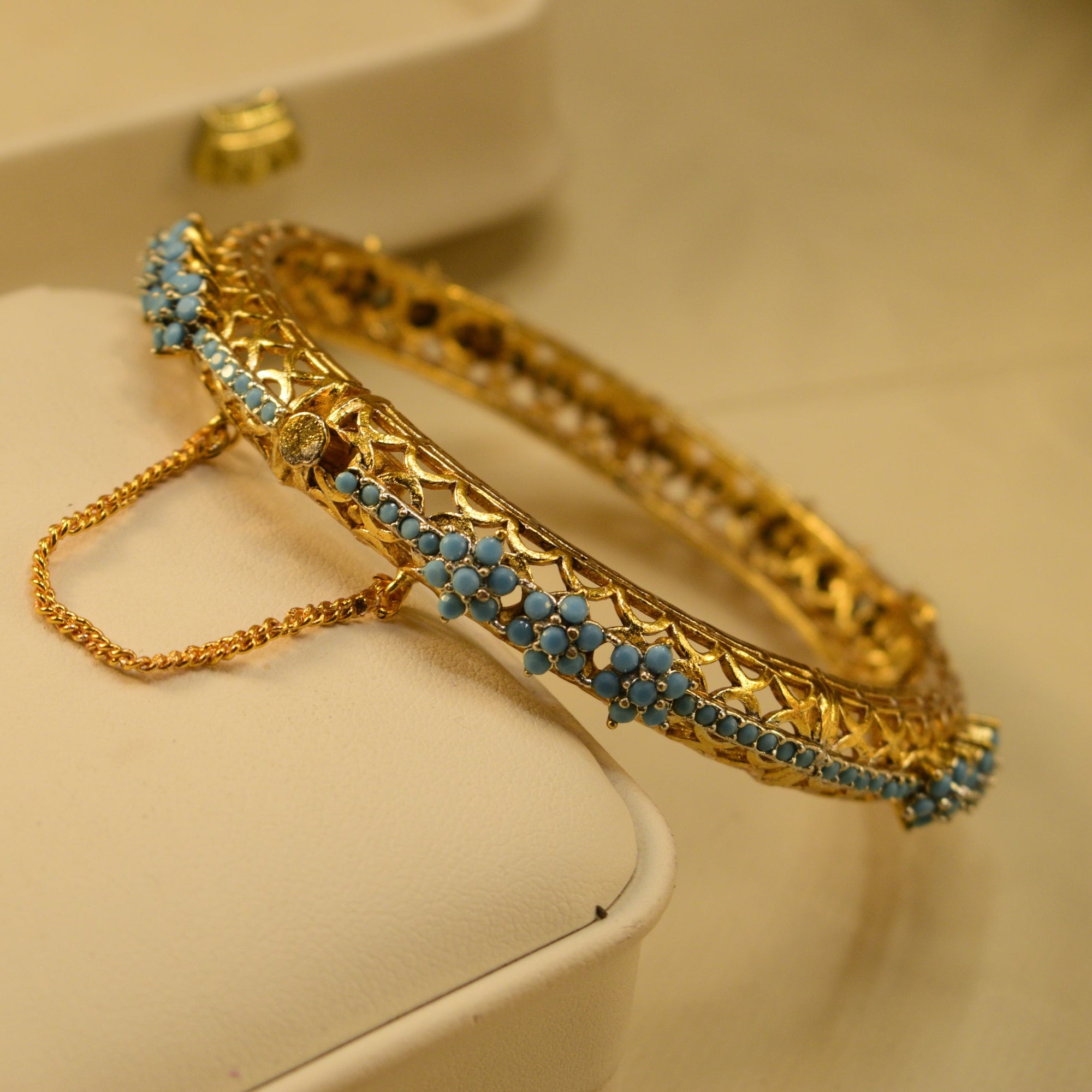 Luminous Design Gold Plated Crystal Stones Bangle for Girls/Women
