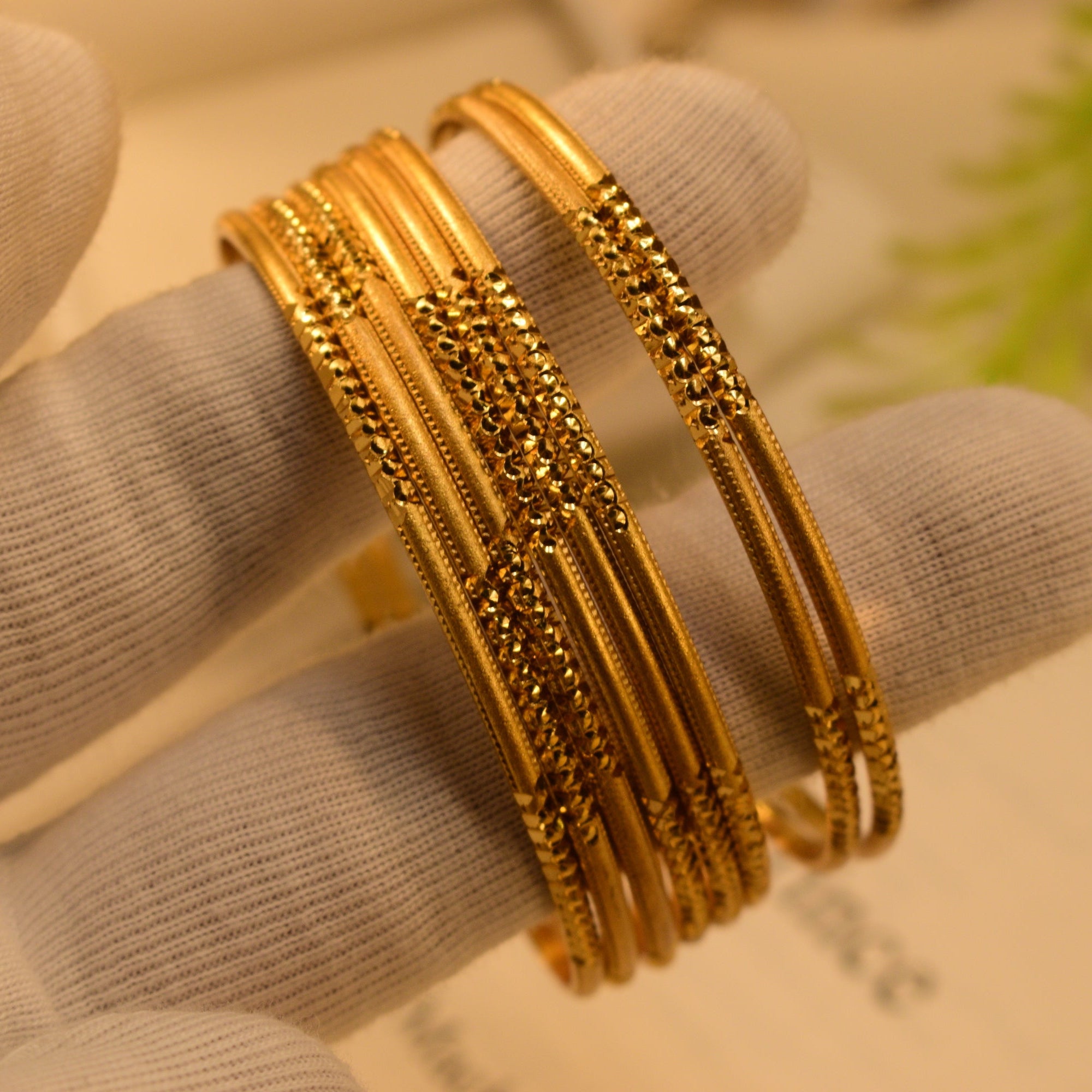 Stylish Unique Design Gold Plated 8pc Bangle Set for Girls/Women