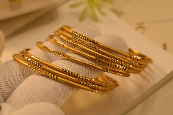 Stylish Unique Design Gold Plated 8pc Bangle Set for Girls/Women