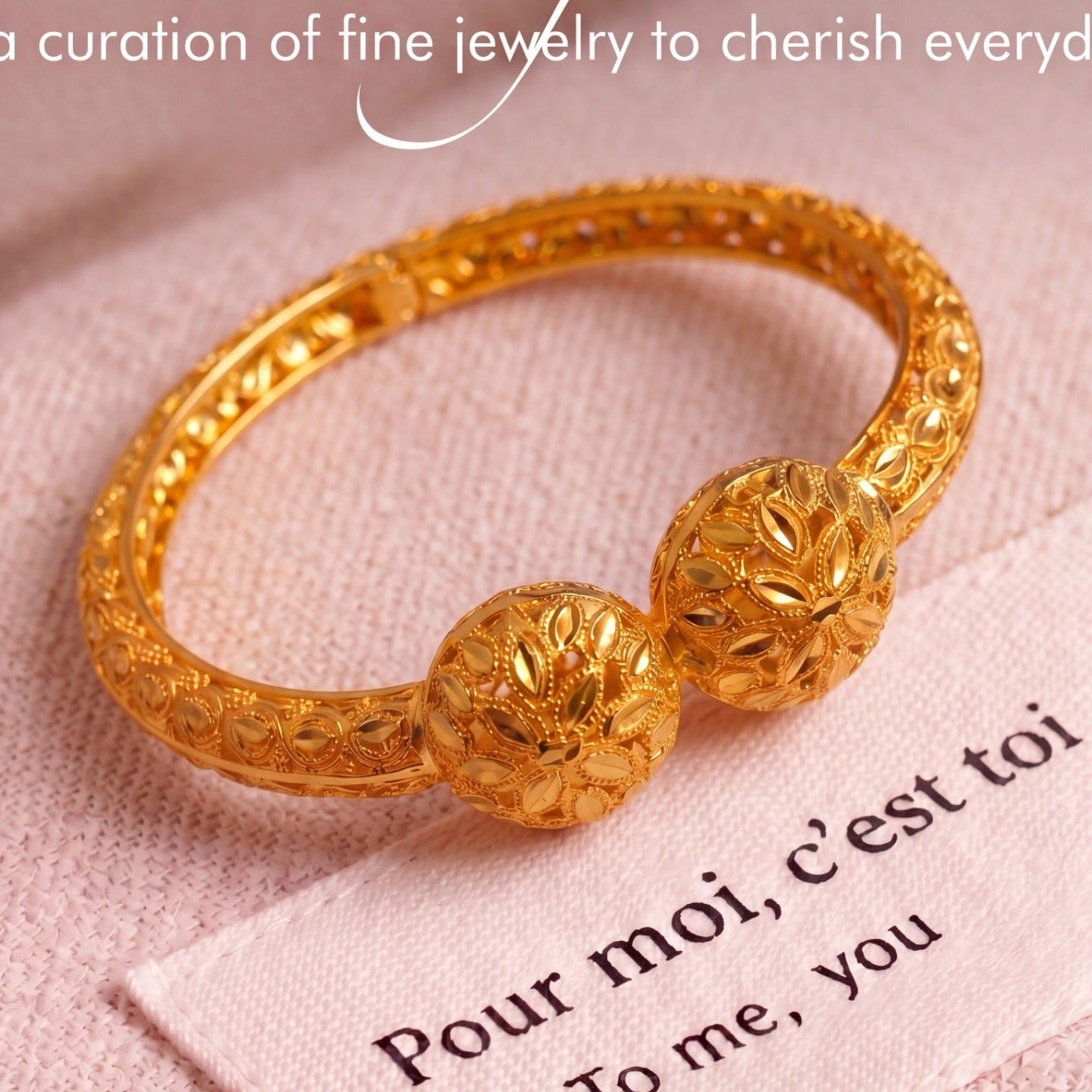 Dazzling Unique Design 24K Gold Plated Bangle for Girls/Women