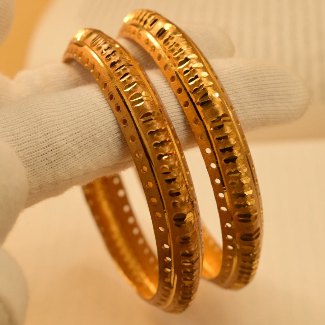 24K One Dip Gold Plated Elegant Karay Bangles Set for Girls/Women