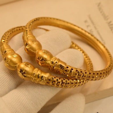 24K One Dip Gold Plated Elegant Karay Bangles Set for Girls/Women