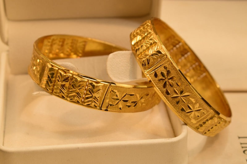 24K One Dip Gold Plated Elegant Karay Bangles Set for Girls/Women