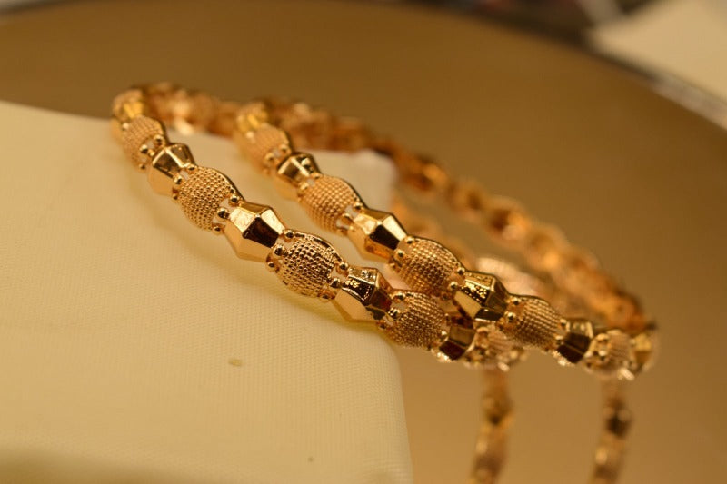 24K One Dip Gold Plated Elegant Karay Bangles Set for Girls/Women