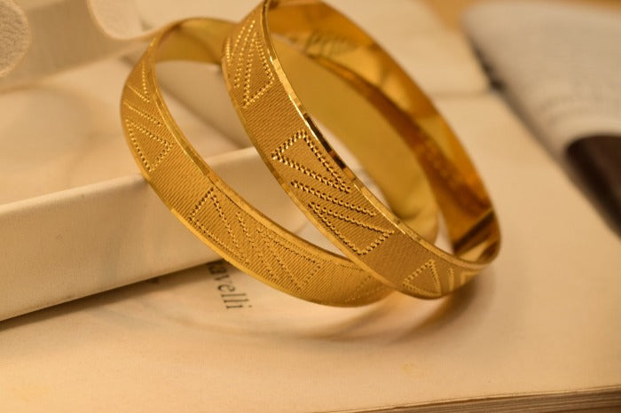 24K One Dip Gold Plated Elegant Karay Bangles Set for Girls/Women