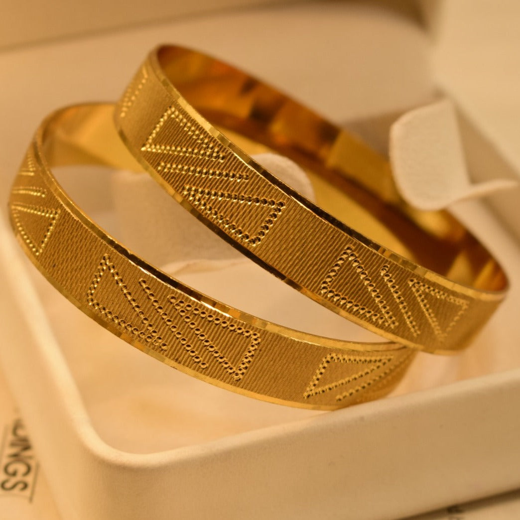 24K One Dip Gold Plated Elegant Karay Bangles Set for Girls/Women