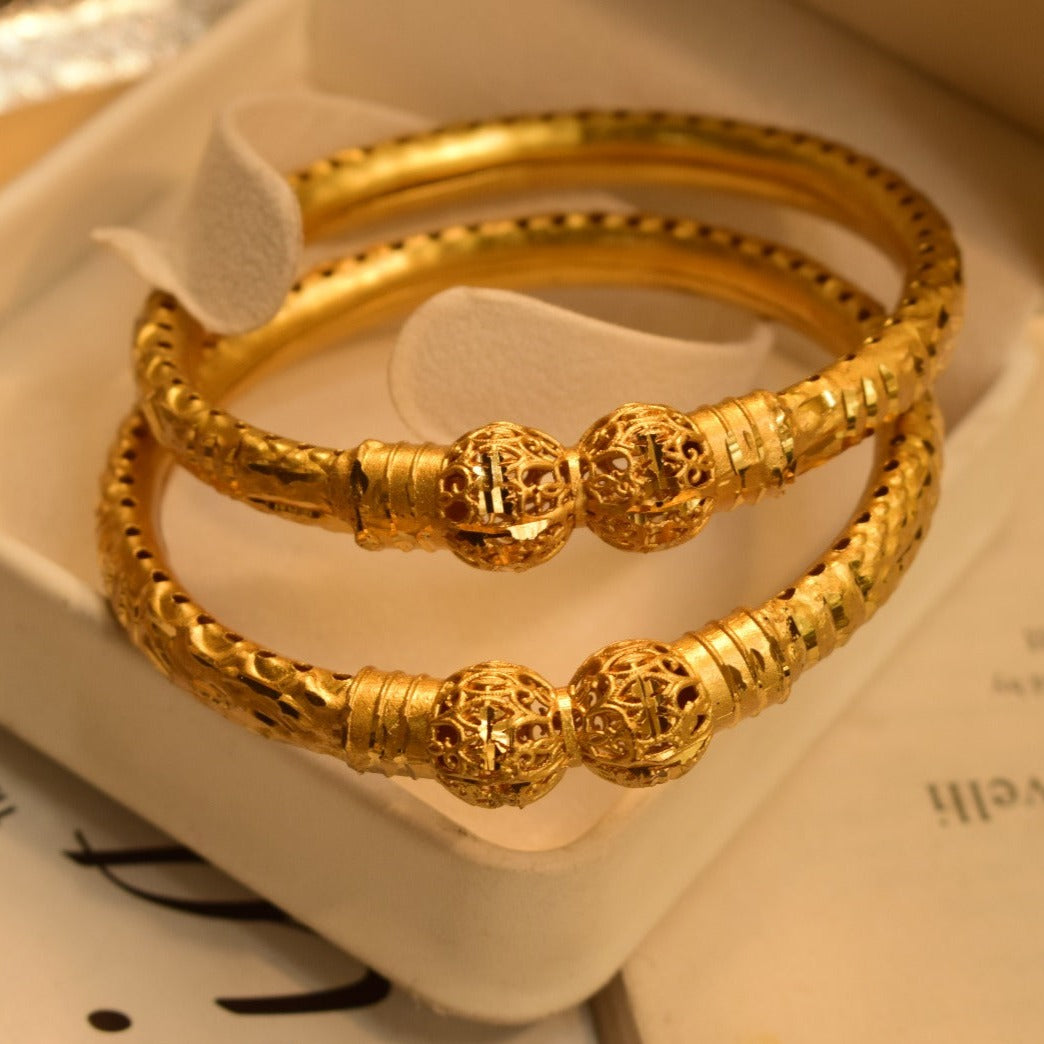 24K One Dip Gold Plated Elegant Karay Bangles Set for Girls/Women