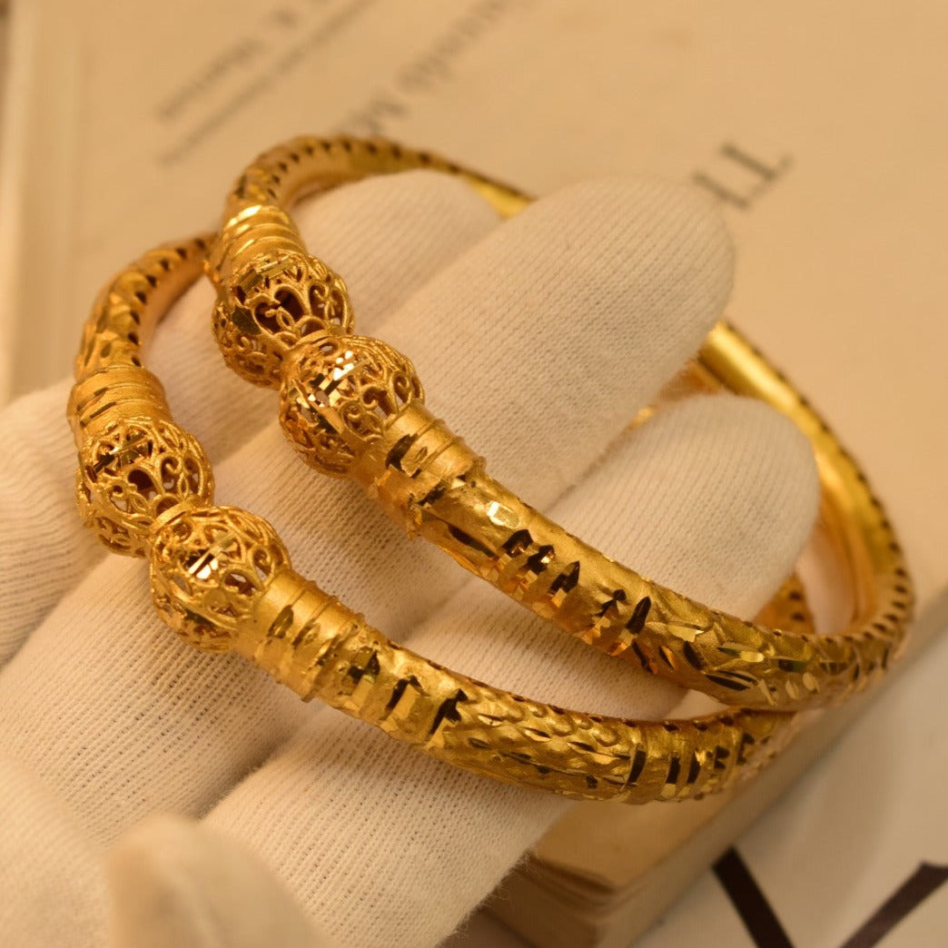 24K One Dip Gold Plated Elegant Karay Bangles Set for Girls/Women