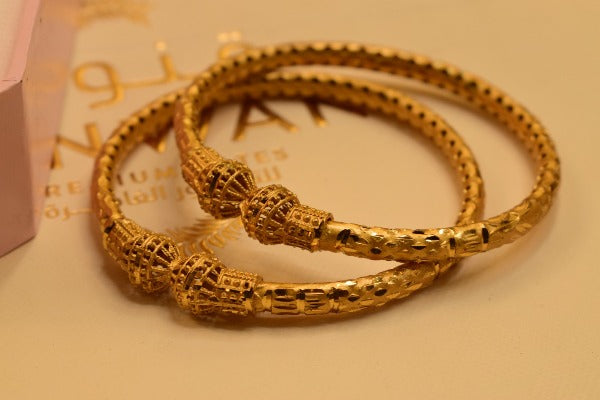 24K One Dip Madarasi Design Gold Plated Bangles for Girls/Women