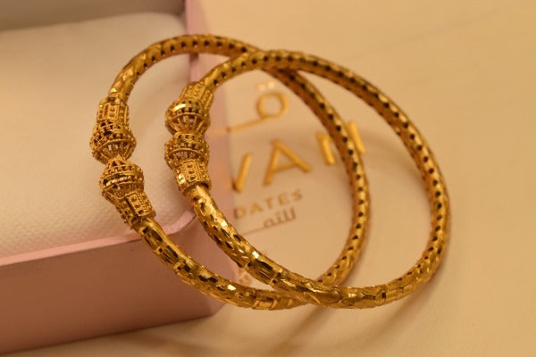 24K One Dip Madarasi Design Gold Plated Bangles for Girls/Women