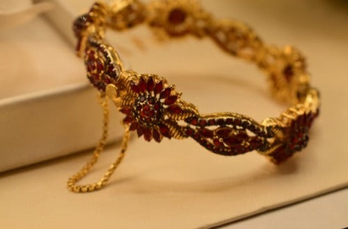 Elegant Design Gold Plated Maroon/Green Bangles for Girls/Women