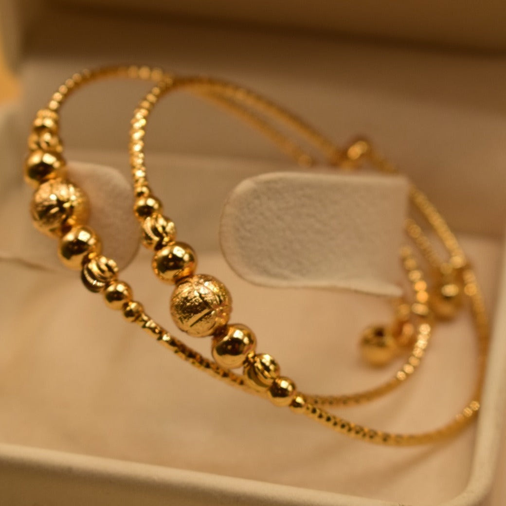 Elegant Design Gold Plated Bangle Pair for Girls/Women