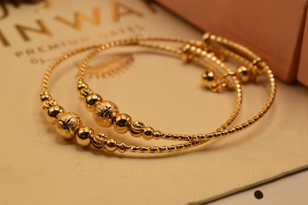 Elegant Design Gold Plated Bangle Pair for Girls/Women