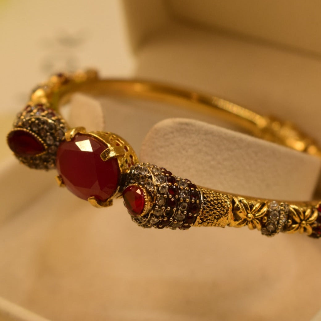 Red Stone Bangles Red Golden Bangles Buy Set Of Gold Plated Red