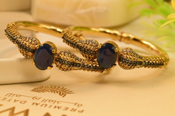 Elegant Design Gold Plated Bangle Pair for Girls/Women