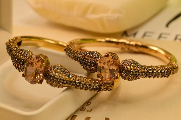 Elegant Design Gold Plated Bangle Pair for Girls/Women