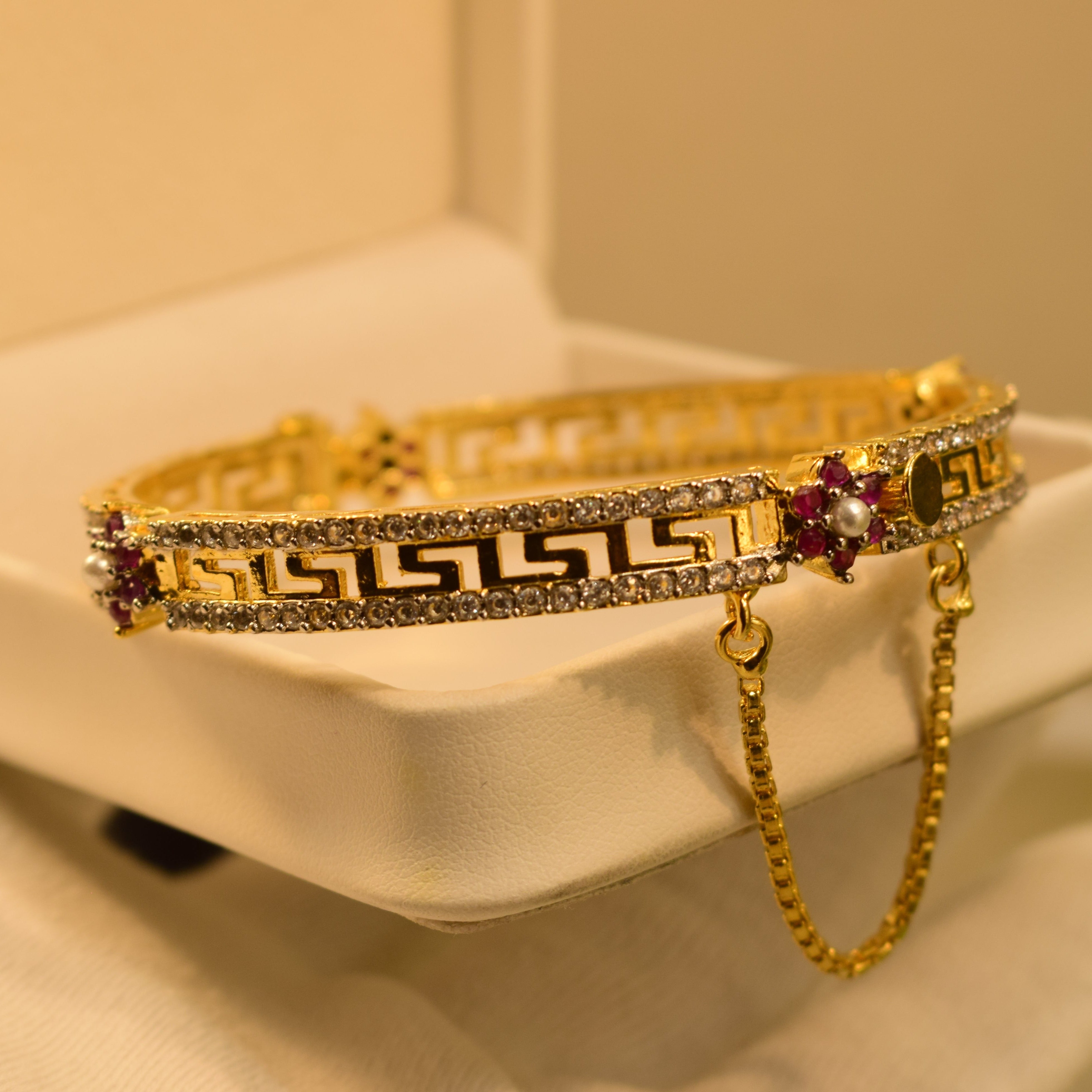 Glamorous Fancy Design Gold Plated Bangle for Girls/Women