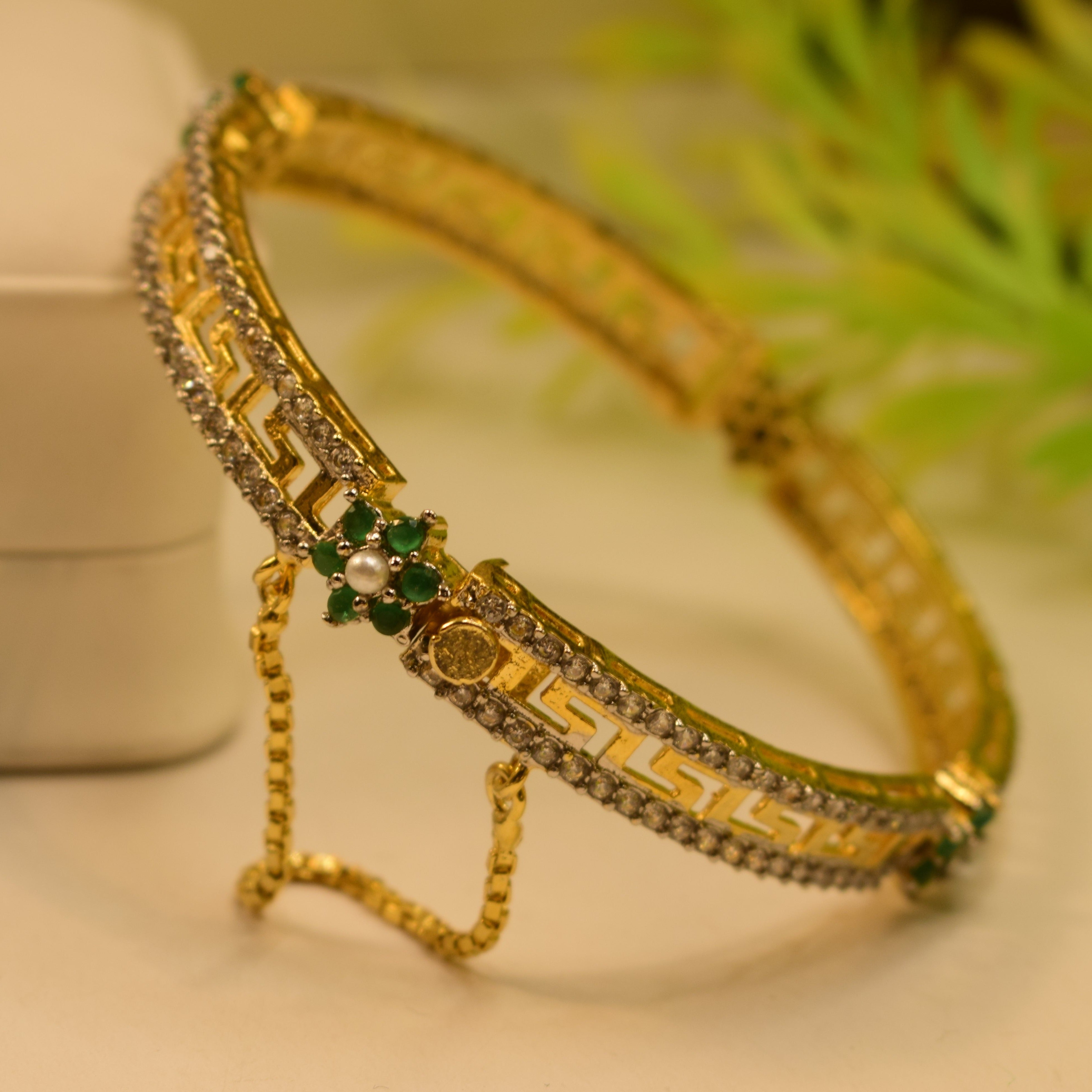 Glamorous Fancy Design Gold Plated Bangle for Girls/Women