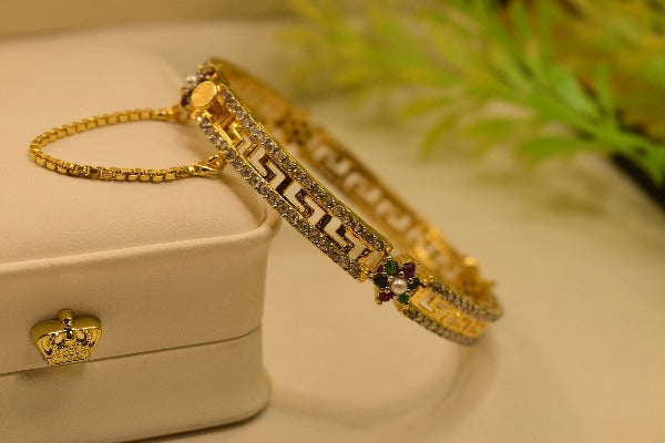 Glamorous Fancy Design Gold Plated Bangle for Girls/Women