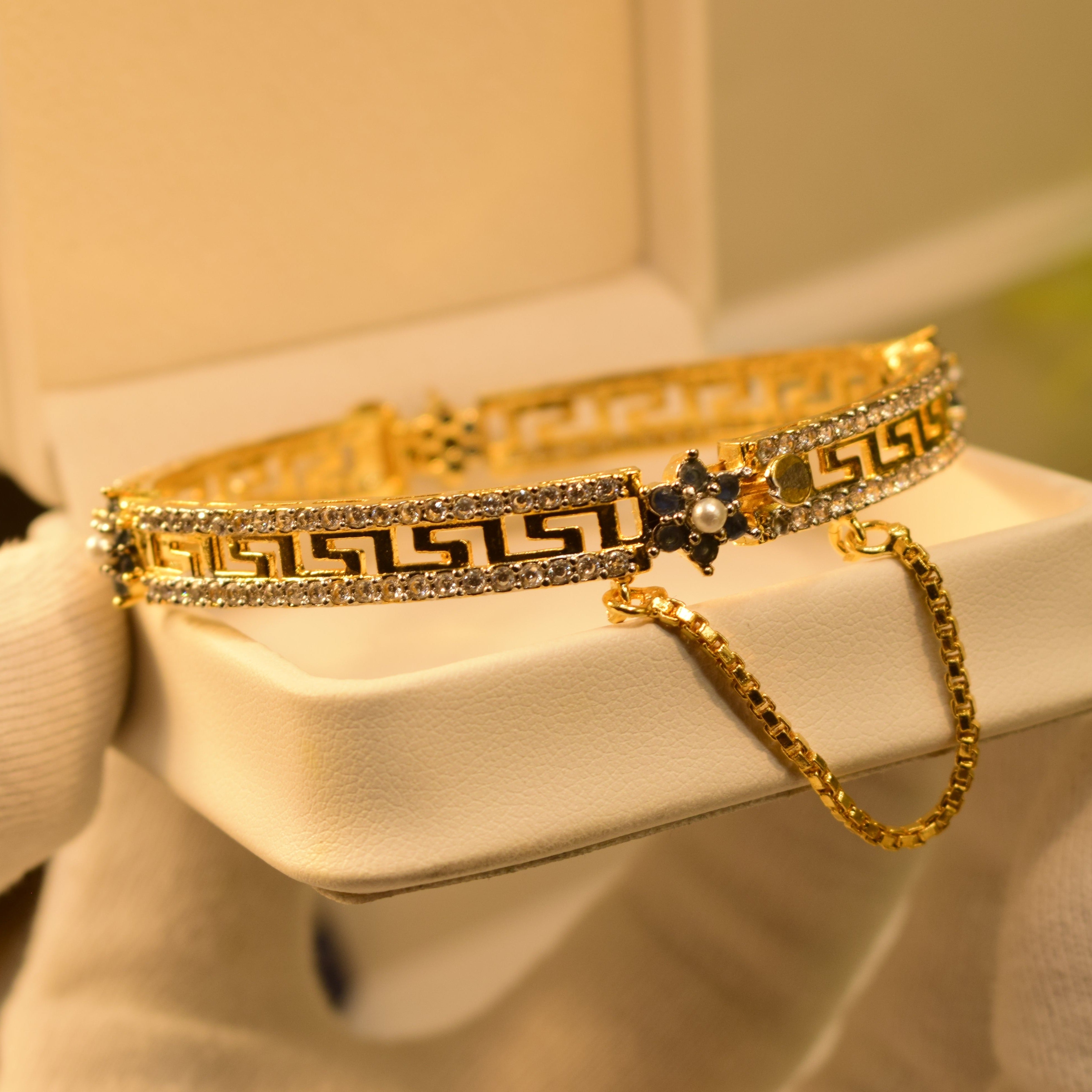 Glamorous Fancy Design Gold Plated Bangle for Girls/Women