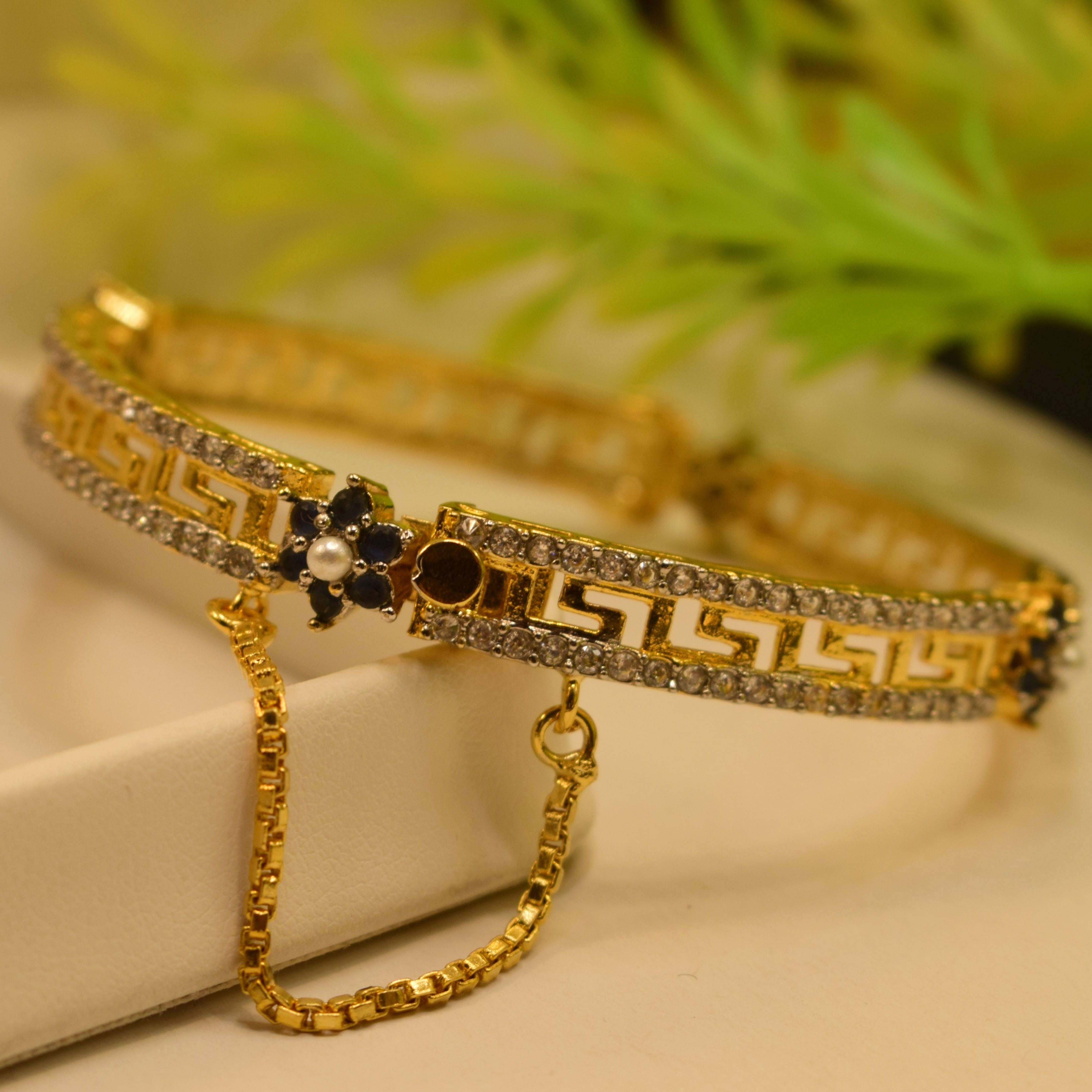 Glamorous Fancy Design Gold Plated Bangle for Girls/Women