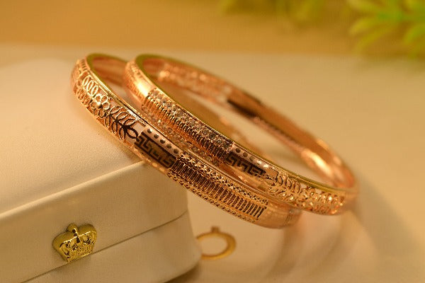 Beautiful Design Gold Plated Bangle Set for Girls/Women