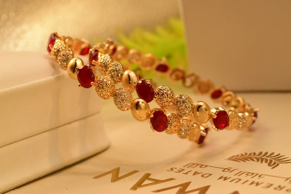 Elegant Real Stones Bangles Set for Girls/Women