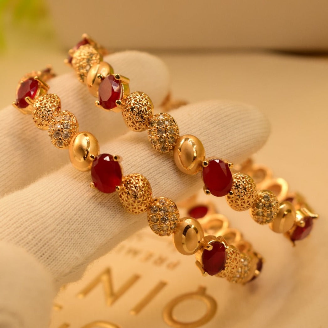 Elegant Real Stones Bangles Set for Girls/Women