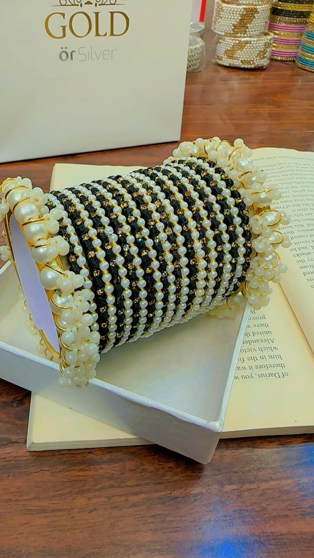 Fancy Pearls Bangles Set for Girls/Women