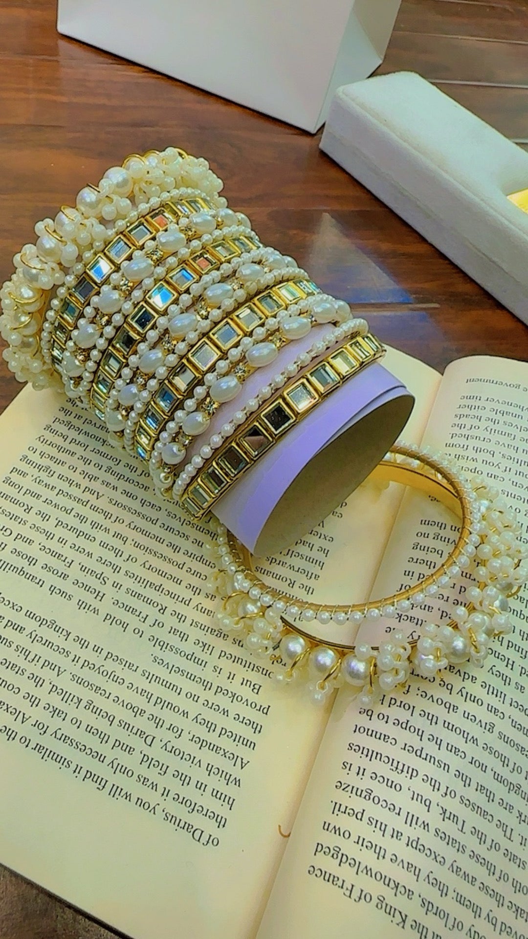 Fancy Pearls Bangles Set for Girls/Women