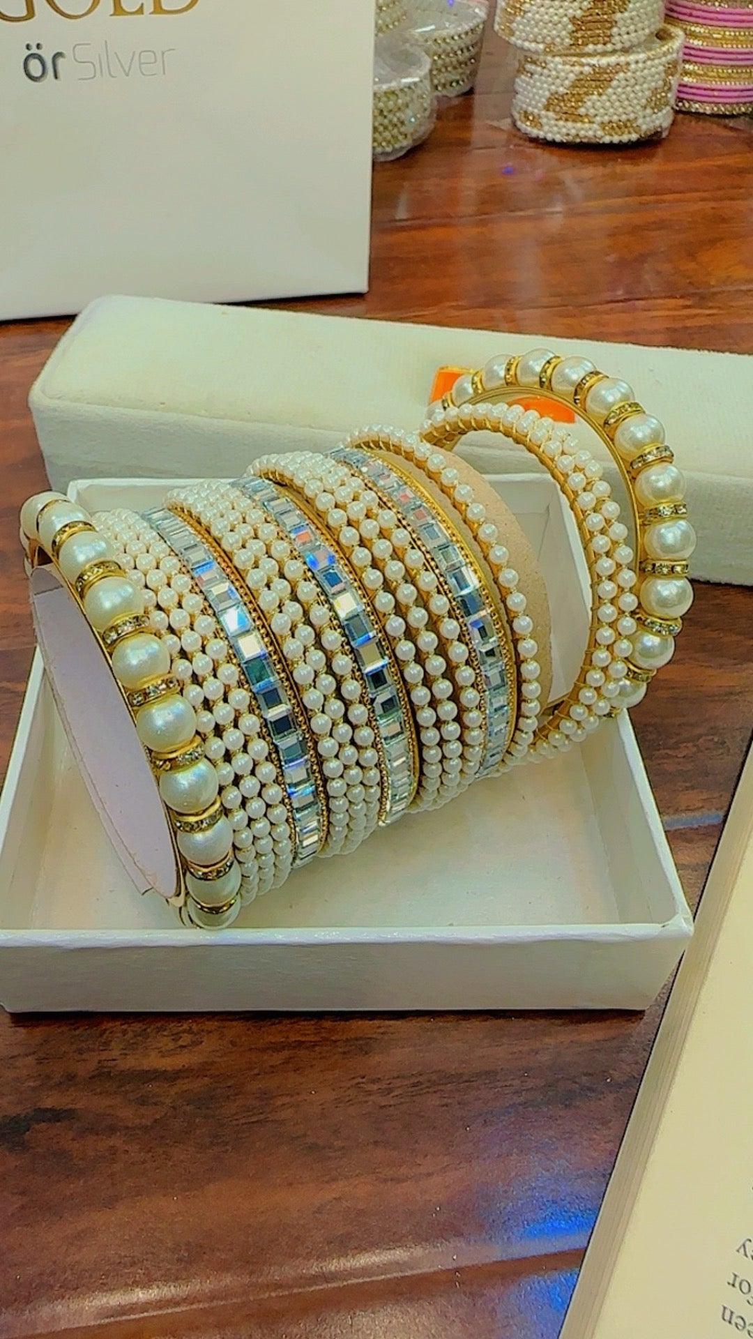 Stylish Design Pearls Bangles Set for Girls/Women