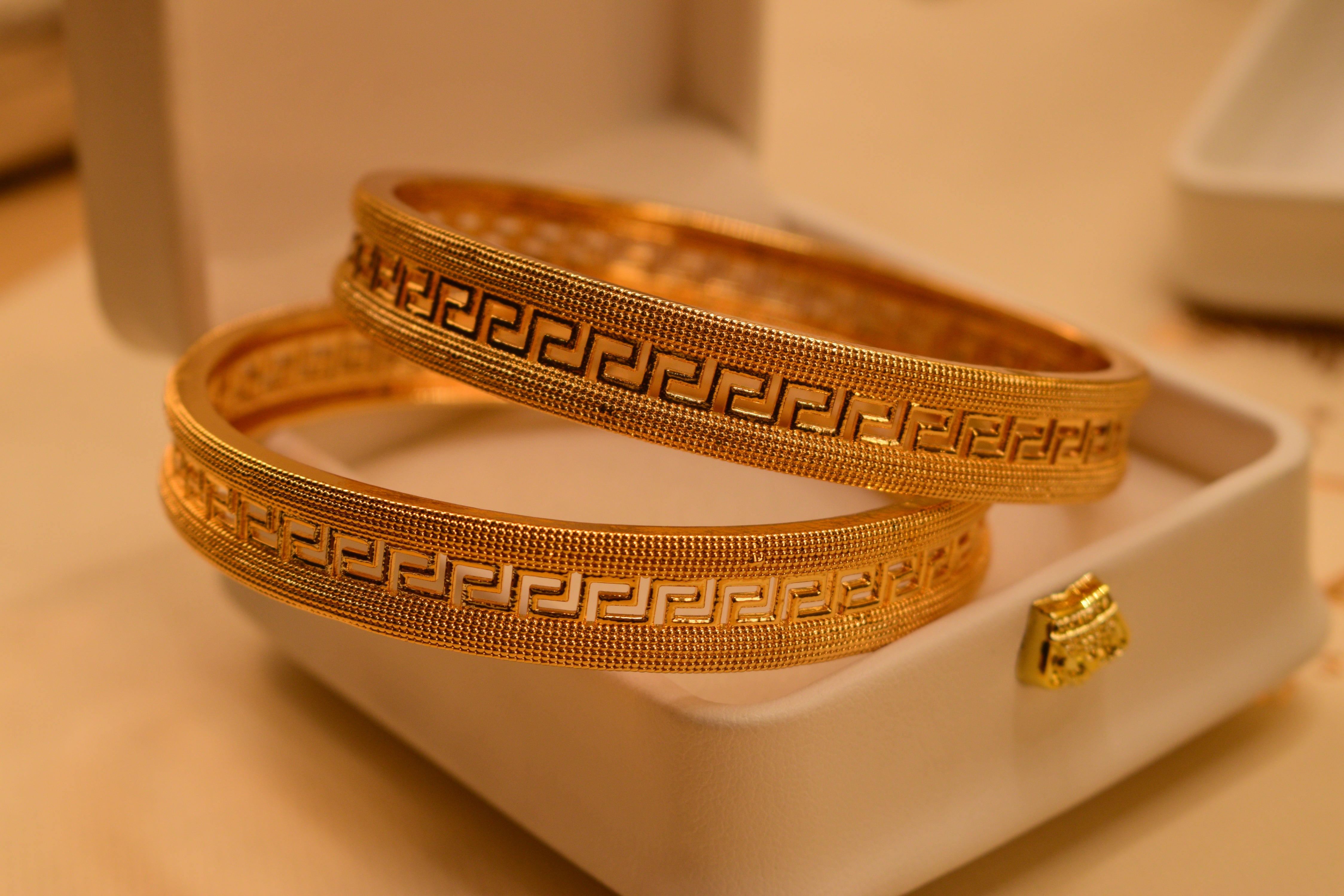 Luxury Gold Plated 2pc Bangles Set for Girls/Women