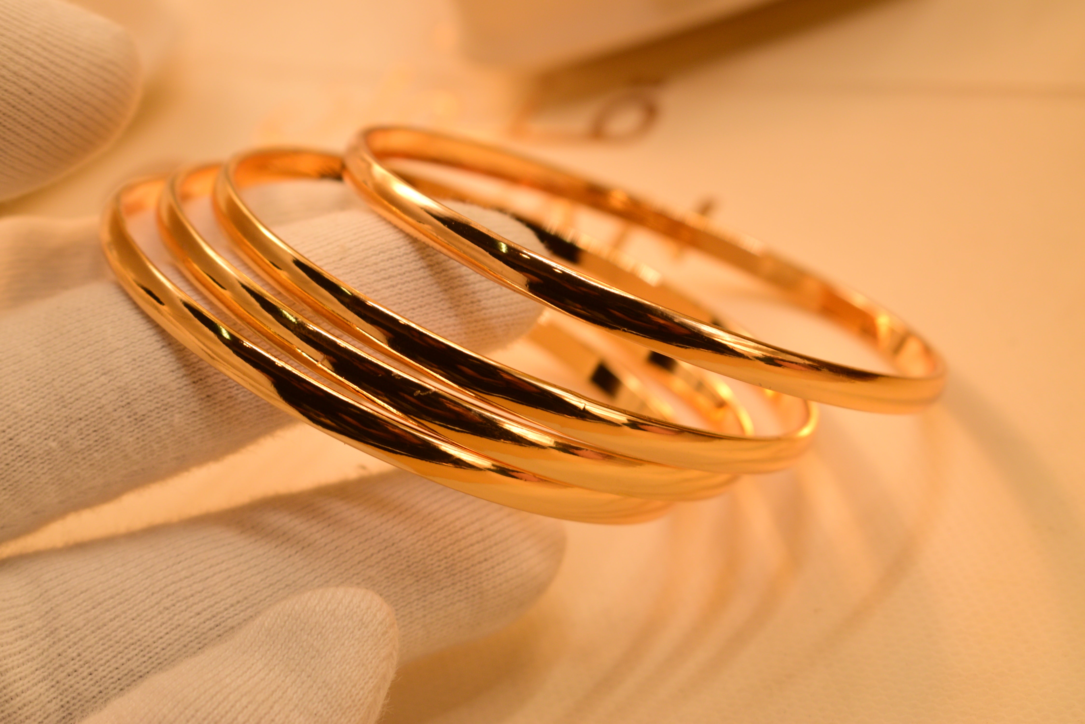 Fancy 24K Gold Plated 4pc Bangles Set for Girls/Women