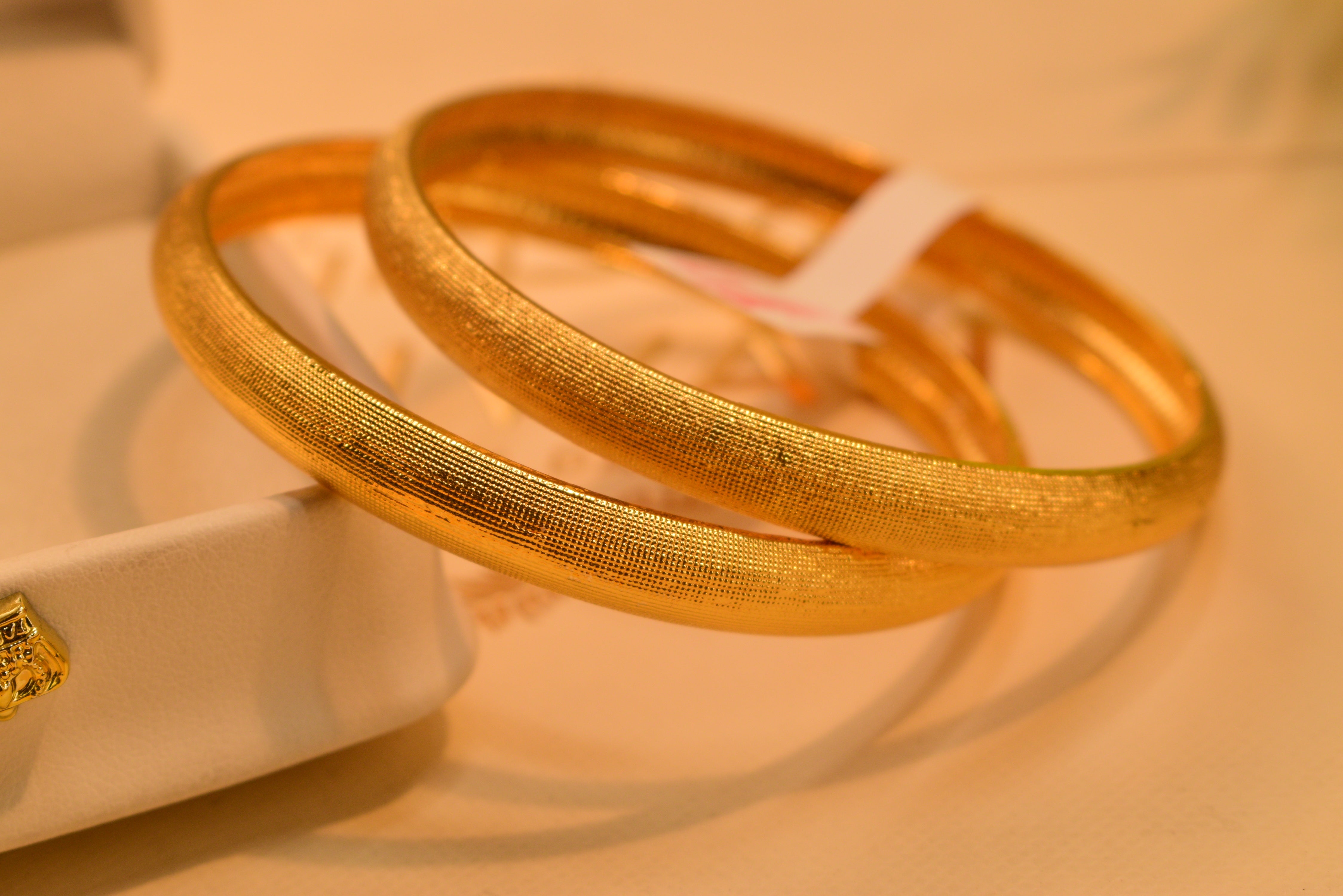 Luxury 24K Gold Plated 2pc Bangles Set for Girls/Women