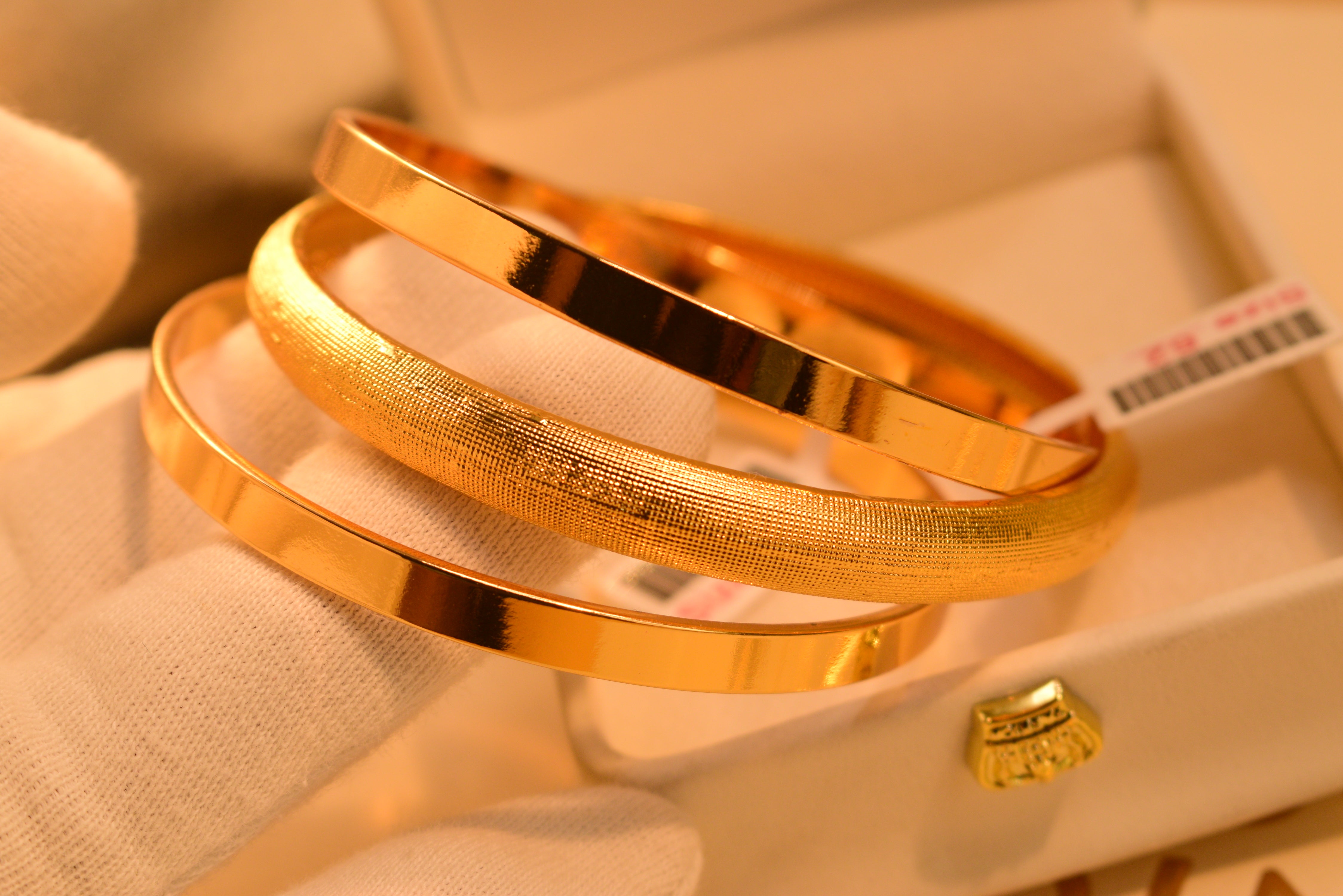 Beautiful 24K Gold Plated 3pc Bangles Set for Girls/Women