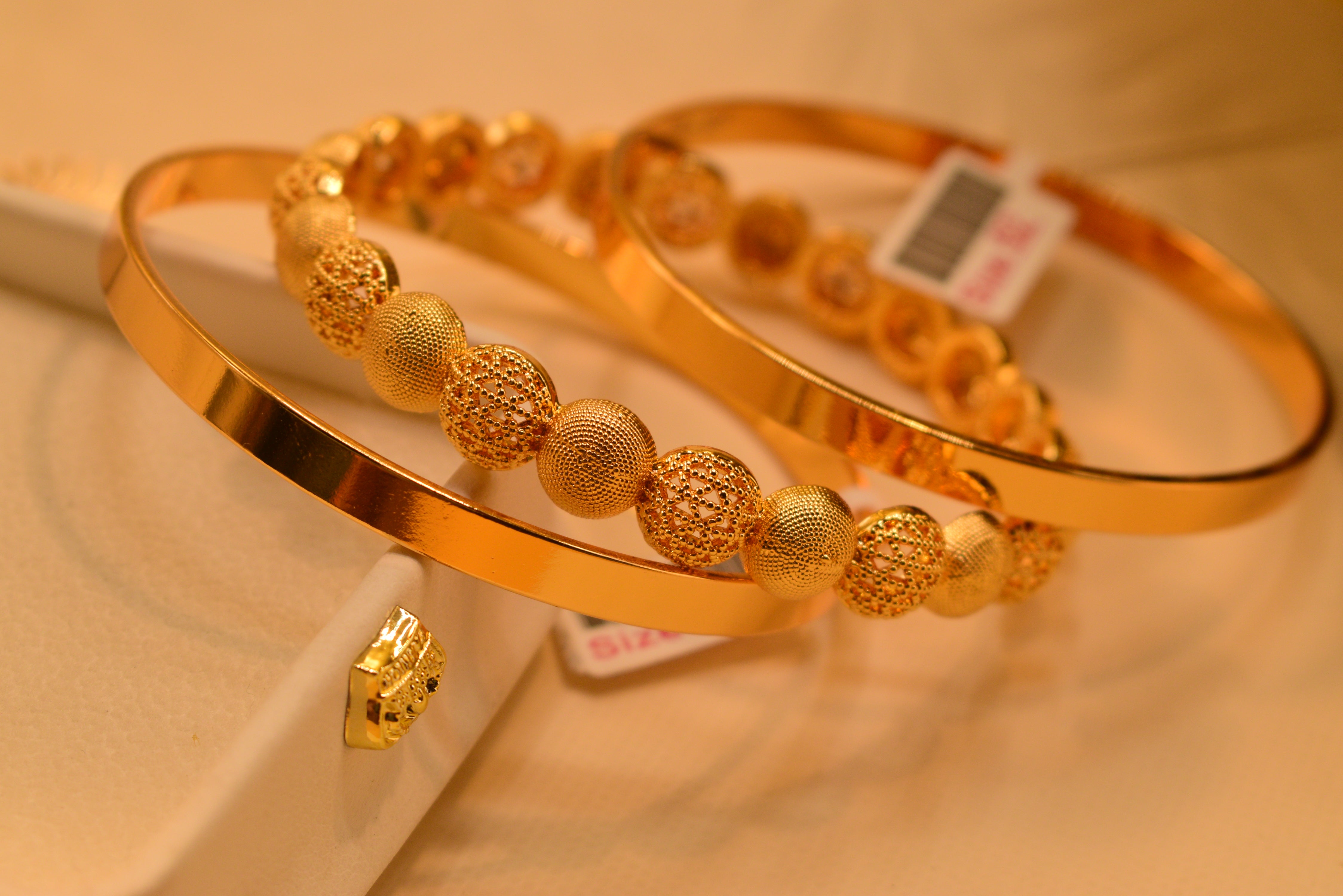 Fancy 24K Gold Plated 3pc Bangles Set for Girls/Women