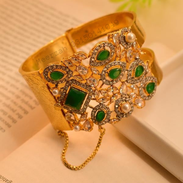 Elegant Gold Plated Real Stones Bangle for Girls/Women