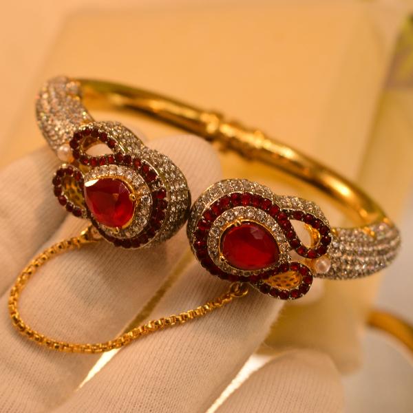 Luxury Stylish Real Stones Gold Plated Bangle for Girls/Women