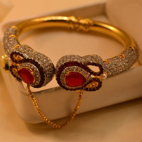 Luxury Stylish Real Stones Gold Plated Bangle for Girls/Women