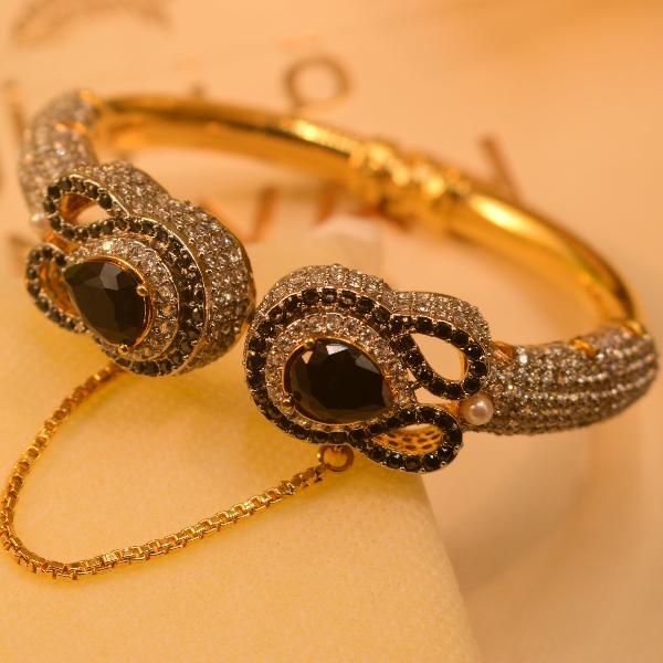 Luxury Stylish Real Stones Gold Plated Bangle for Girls/Women